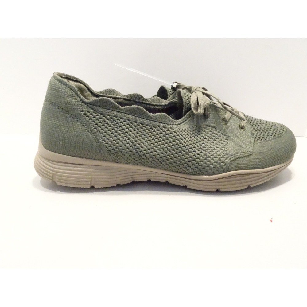 Skechers Seager Olive Green Knit Wide Fit Memory Foam Sneakers 11 158184